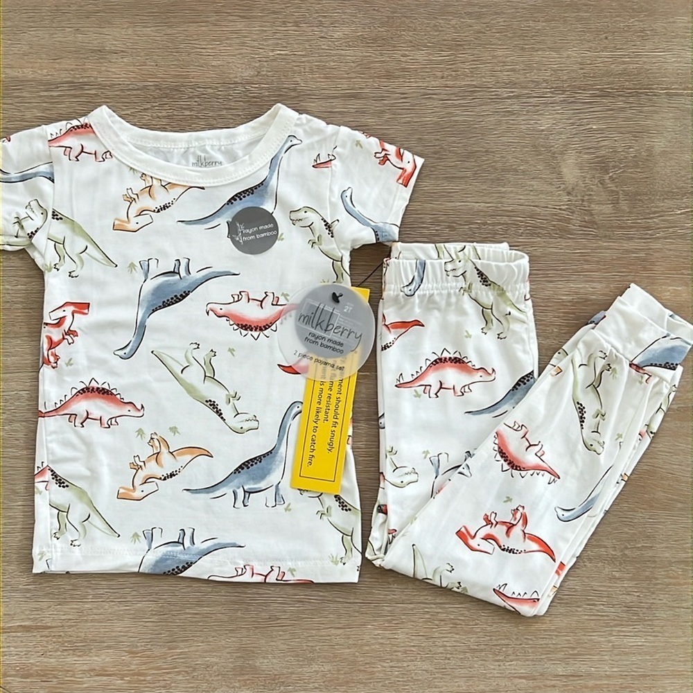 Milkberry bamboo toddler boy pajama set dinosaurs 2T 3T 4T 5T